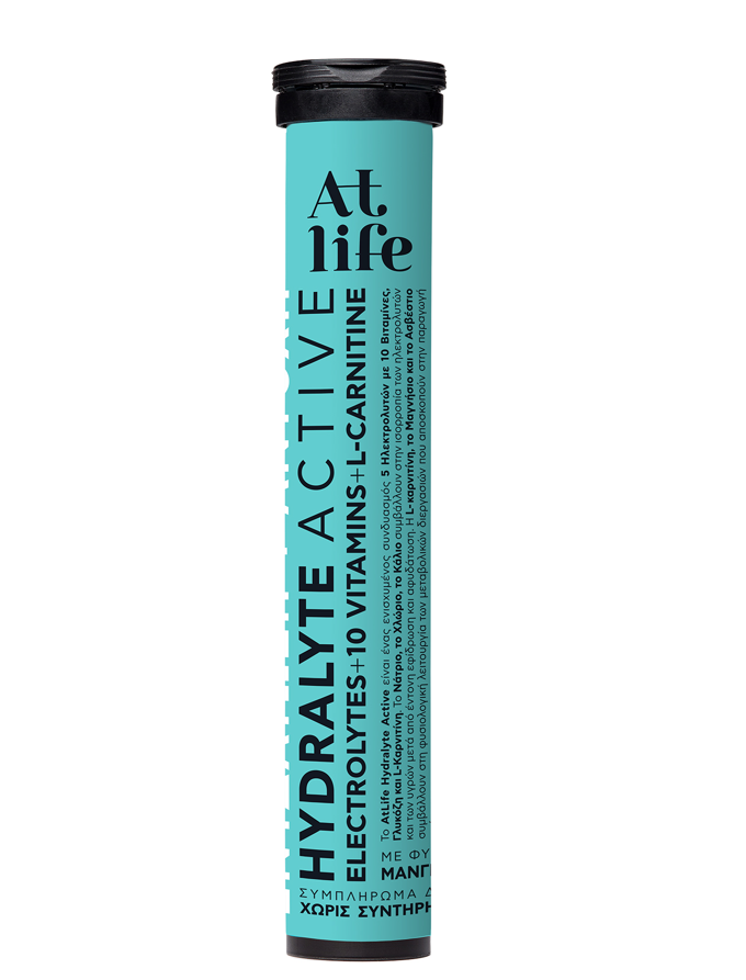 To συμπλήρωμα διατροφής AtLife Εlectrolytes + 10 Vitamins + L-Carnitine αποτελεί έναν ολοκληρωμένο συνδυασμό 10 Βιταμινών, 5 Ηλεκτρολυτών L – Καρνιτίνη και Γλυκόζη